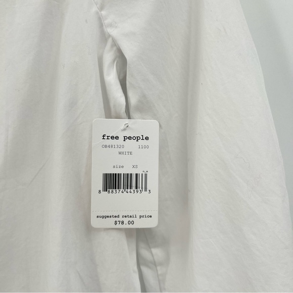 Free People Show Me Some Shoulder Off the Shoulder Cotton Top in White Size XS - Picture 5 of 12